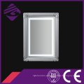 Rectangle Wood Frame LED retroiluminado espelho decorativo com tela de toque